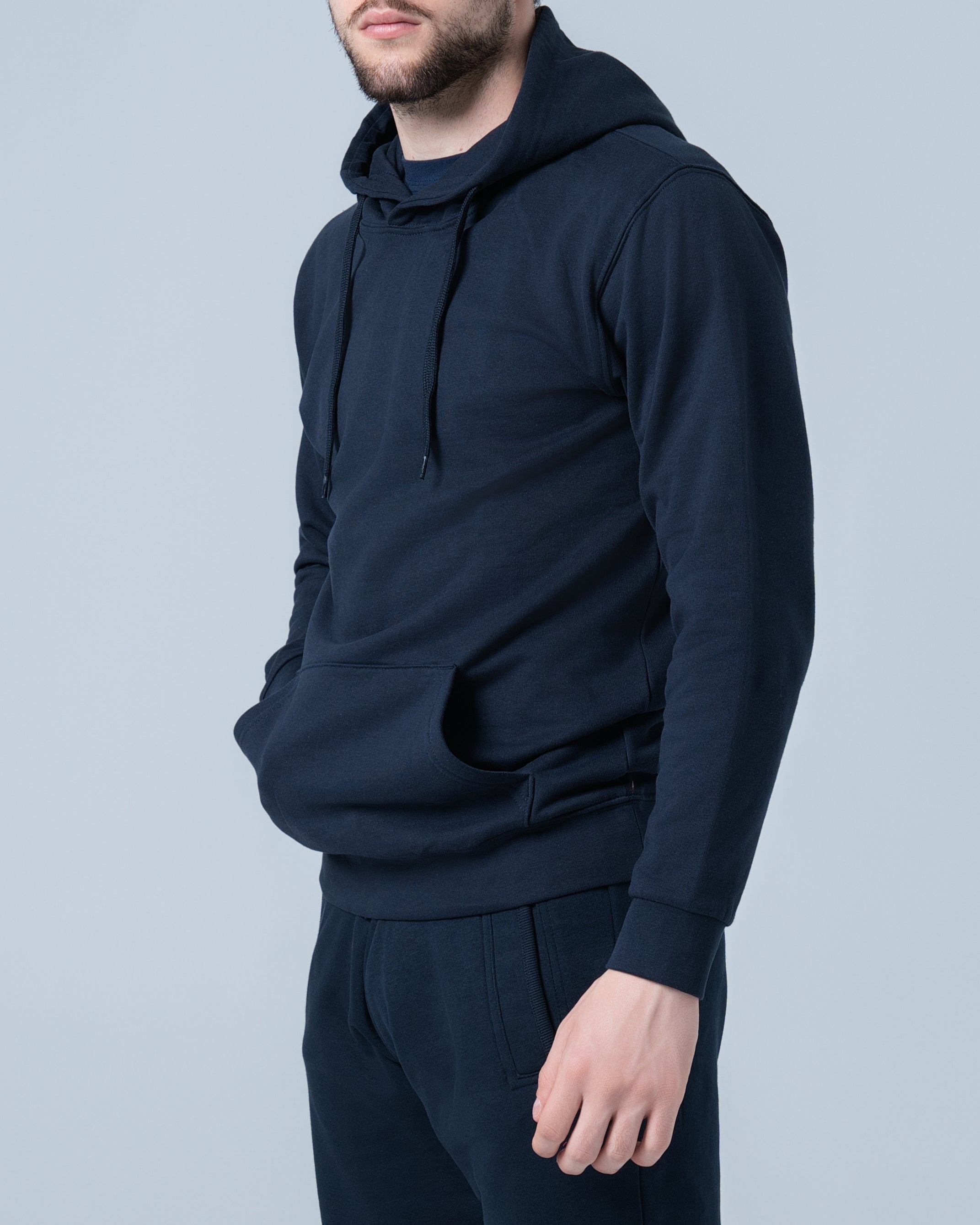 Muški Duks kolor kapuljača teget